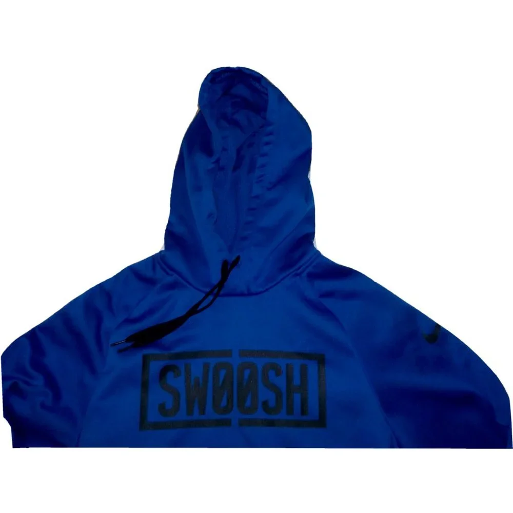 Nike Dri Fit Swoosh Hoodie Sweatshirt Fleece Lined Royal Blue Womens